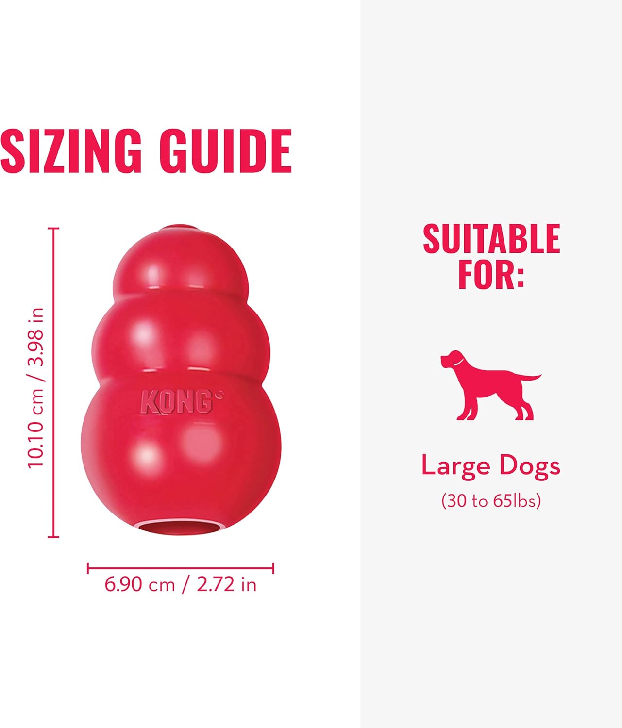 Classic Stuffable Dog Toy - Fetch & Chew Toy for Dogs - Treat-Filling Capabilities & Erratic Bounce for Extended Play Time - Durable Natural Rubber Material - for Large Dogs